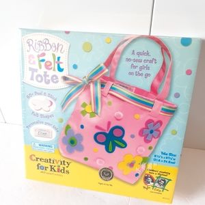Girls Ribbon Felt Tote Kit Kids 6 To 96 Years Old